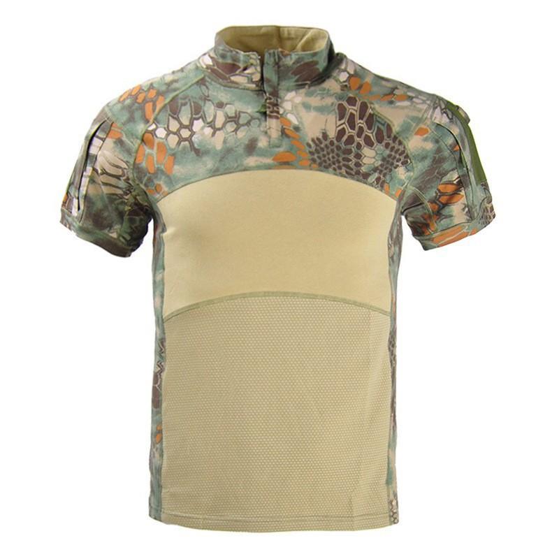 Hanye Camouflage Training Suit Breathable Wear-resistant Frog Short-sleeved Top