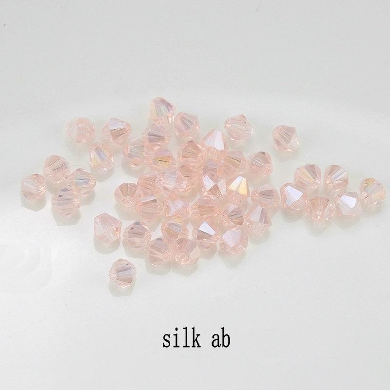 4mm 100pcs Shiny Crystal Beads Bicone Beads Glass Beads Loose Spacer Beads for Bracelet DIY Jewelry Making 200pcs