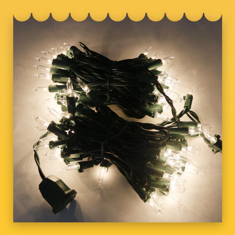 UL588 US Standard Outdoor Waterproof 100-Light Christmas String with Clear Tungsten Filament