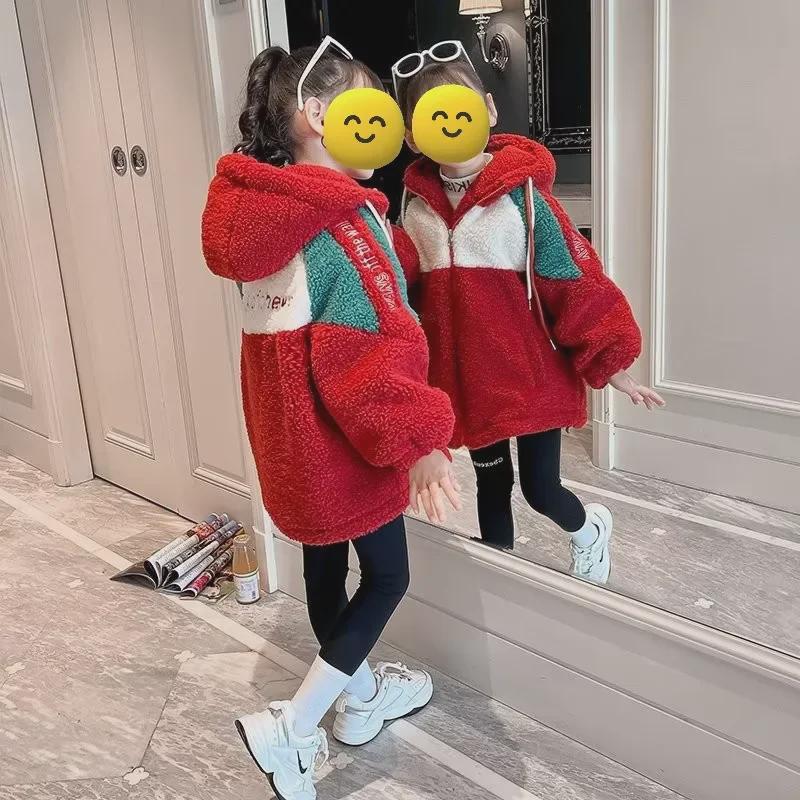 2024 Girls' Spring Lambswool Coat: Thick, Warm, and Stylish Winter Wear