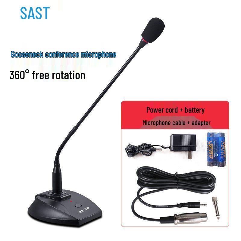 Xiangke OK-32 Wireless Dual Gooseneck Desktop Microphone for Live Broadcasts and Conferences