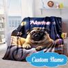Custom Name Bulldog Comfortably Blanket Bed Sofa Blanket Flannel Blanket for Camping, Hiking, Picnic Essentials,gift for Fan Family