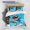 Cool Gundam Pattern Bedding Set 3Pcs Printed Duvet Cover Set Boys Bedroom Bed Set No Sheet No Comforter Core