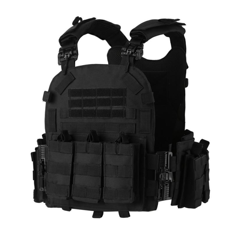 

Camouflage Vest MOLLE Military Fan Multifunctional Lightweight Stab-resistant Clothing one size чёрный