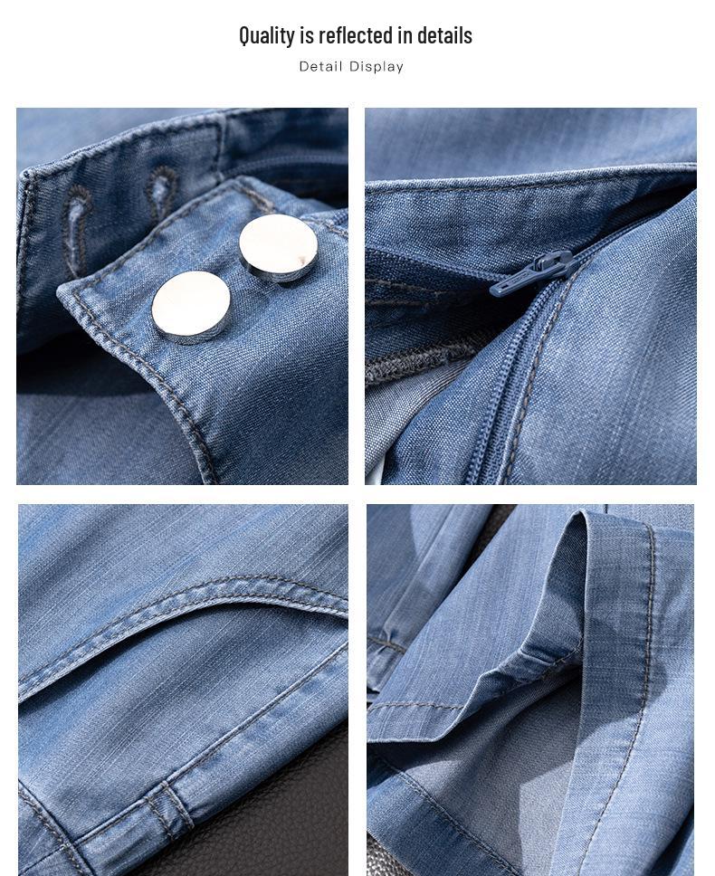 Summer 2025 Women's Slimming Wide-Leg Denim Pants - High Waist, Korean Style 