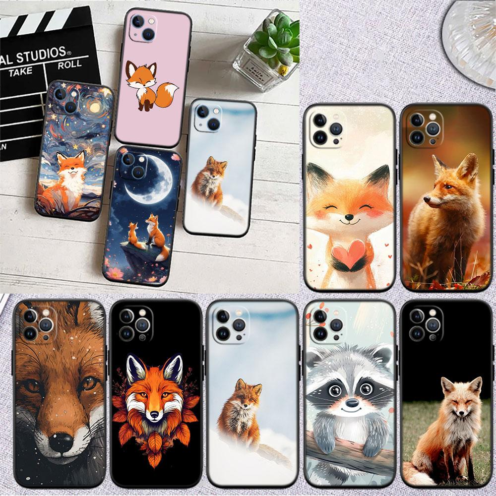 FM24 fox cute Soft Shell Phone Case for OPPO A40 A60 A80 A15 A16 A16K A12 A17 A17K A54 A54S A53 A53S A55 A56 A57 A98 F23