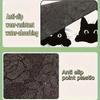 1pc black cat pattern kitchen carpet, anti-fouling carpet, bedroom, living room, bathroom floor mat, family room decoration