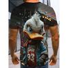 Round Neck 3D Printed Men's T-shirt Casual Summer Super Lightweight Trendy and Versatile Easy To Control Cartoon Pattern T-shirt