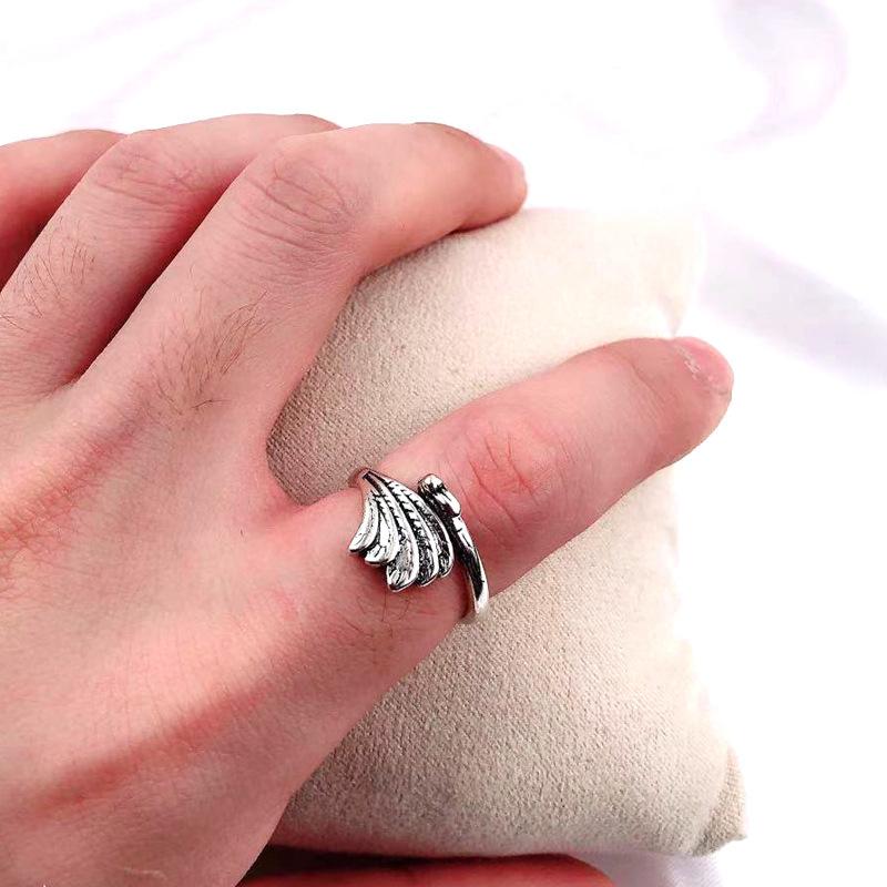 Simple Three-dimensional R Peacock Phoenix Ring Women's Living Mouth Distressed Jewelry