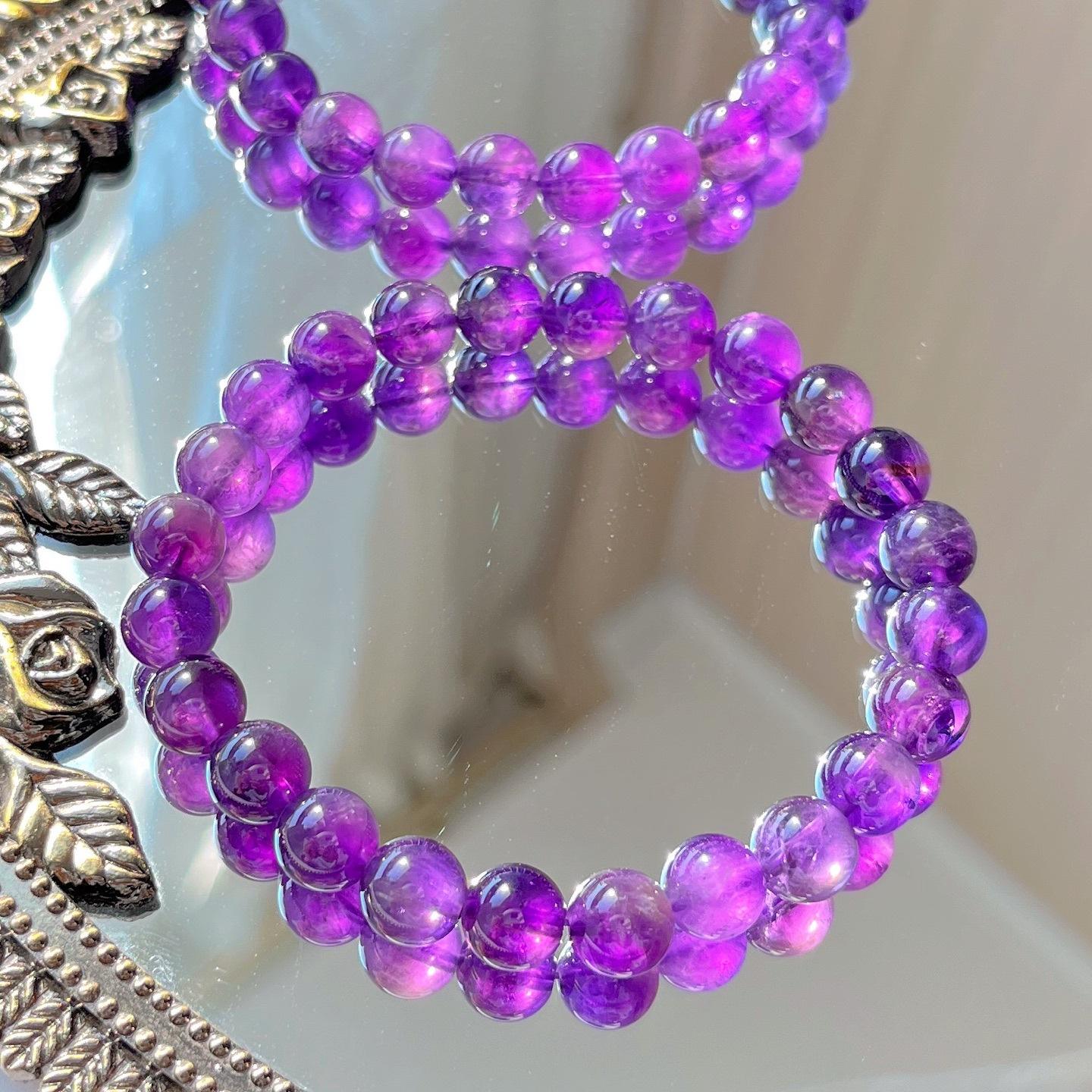 8Mm Royal Purple Uruguayan High Quality Amethyst Bracelet