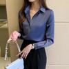 Lente en Herfst Chiffon Damesblouse Lange Mouw Vrouw Blouses Satijnen Top Dameshemden en Blouse Basis Dames Tops Dameskleding