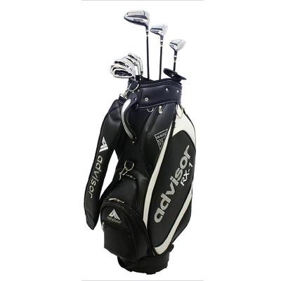 Rådgiverklub sæt 11 dele R Med caddy taske Kulfiber skaft Til sort RX-1 (1W, 3W, UT, I#5-9, PW, SW, putter) Fleksibel Træ/jern venstrehåndet