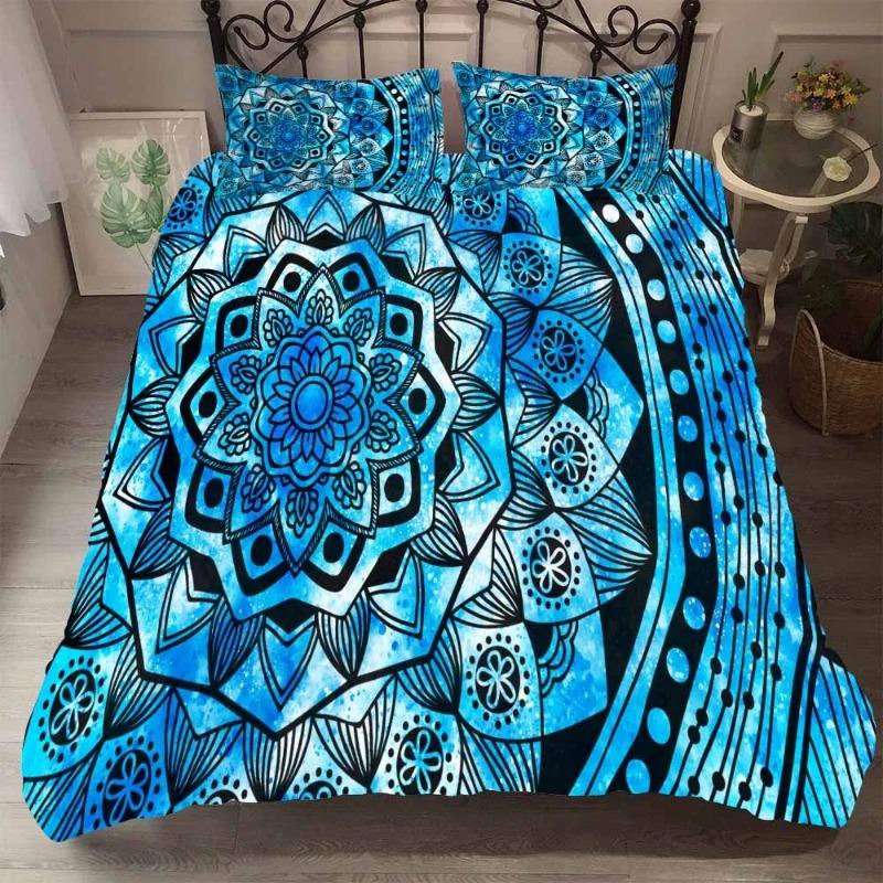 Comforter 100% High Quality King Size Comforter Bedding Bohemia Mandala Beds Colourful Bedding Set Luxury +Pillow Cases