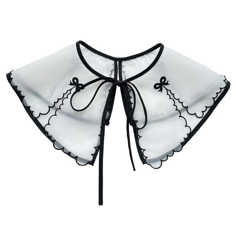 Декоративный бант-воротник Кампусный стиль Белый шарф Кукольный воротник Съемный воротник 1