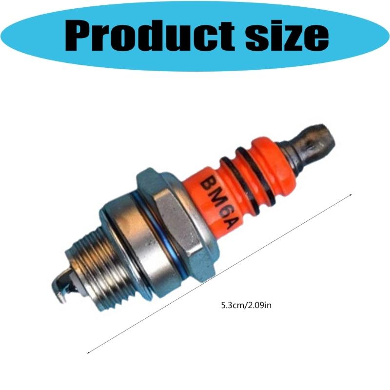 BM6A Spark Plugs 4 Pack for Two-Strokes Garden Machine Maintenance, Ceramic Insulator with Metal-Plated Shell Design