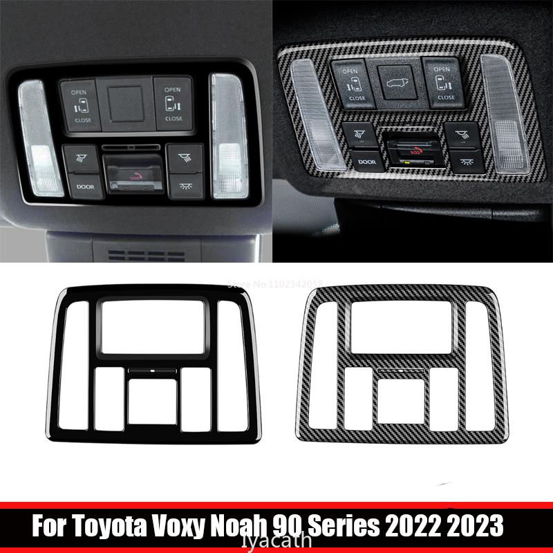 For Toyota Voxy Noah 90 Series   ABS black car roof Front Reading Light Lamp Switch Lampshade Panel Cover Sticker