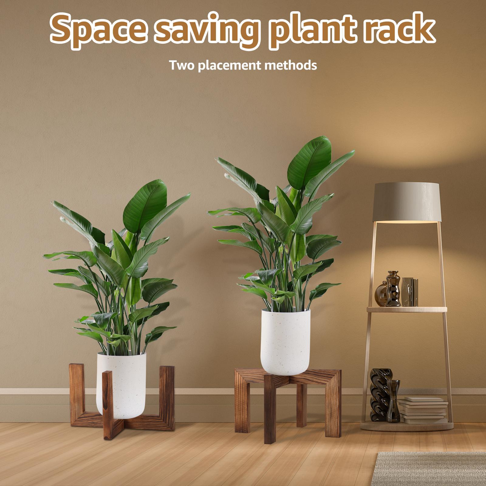 Wood Plant Stand Indoor Flower Pot Stand Simple Fashion Modern Plant Holder Sturdy Wood Home Decoration for Home Office Balcony