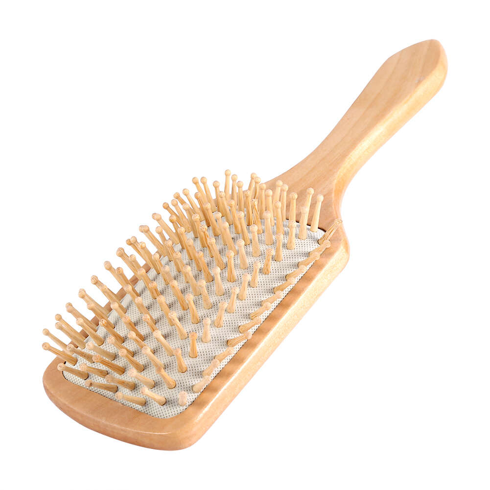 1PC Natural Wooden Anti Static Comb Healthy Cushion Airbag Hair Care Massage Tool( White)