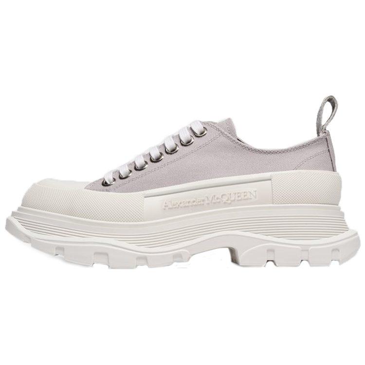 Alexander Mcqueen Tread Slick Canvas Lace Up Shoes 'Grey White' Women's 611705W4MV21290