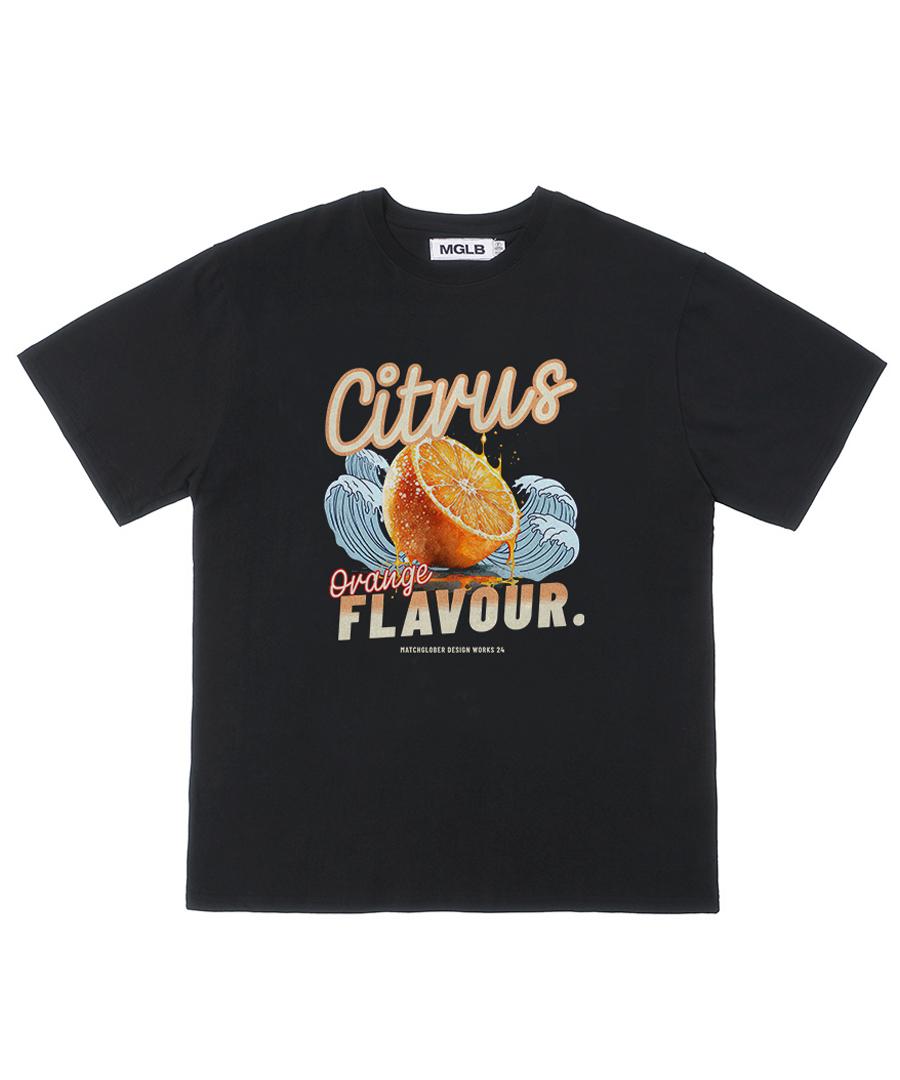 Match Glove Citrus Flavor Oversized Tee (Black) Black/Free