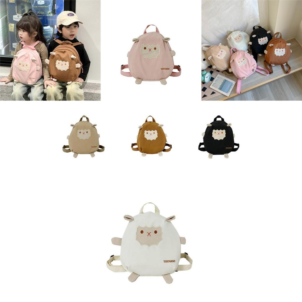 Cute And Lightweight Kids Backpack Featuring Cartoon Lamb Design For Everyday Use
