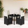 VidaXL Garden Bistro Set 5 Pcs Cushions Black Poly Rattan 3276988