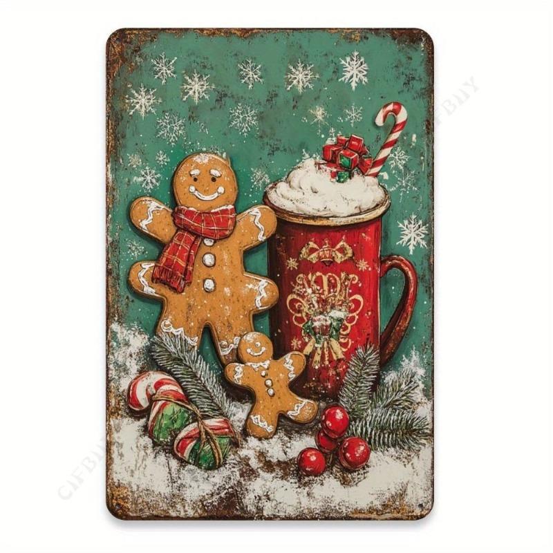 Vintage Christmas Tree Metal Sign, Indoor Outdoor Wall Decor