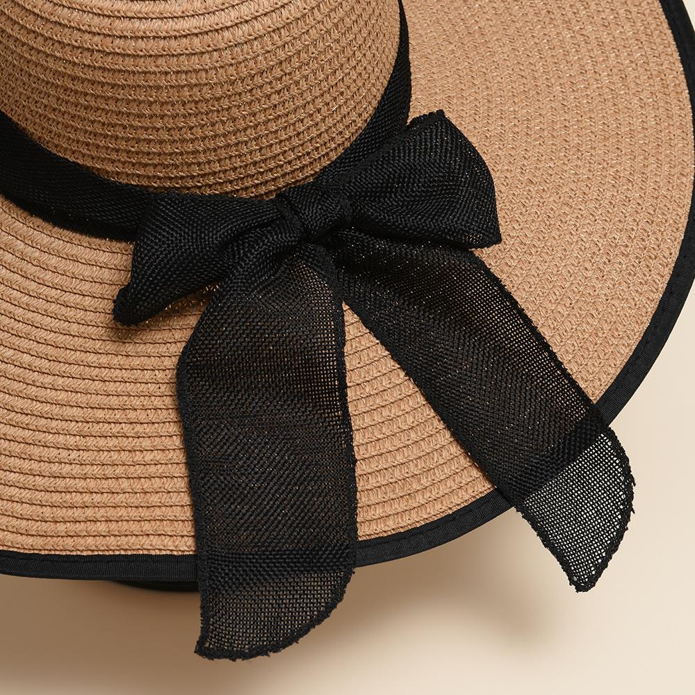 New Summer Women's Boater Beach Hat Female Casual Panama Hat Lady Classic Flat Bowknot Straw Sun Hat Women Gift