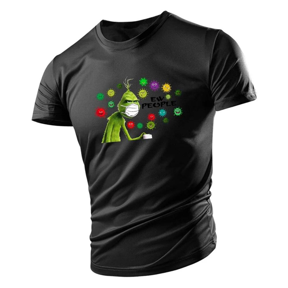 T-shirt Men's Fashion Casual Comfortable T-shirt Fun Funny Print Tops Summer New O-neck Sportswear Men's T-shirt Quick Dry