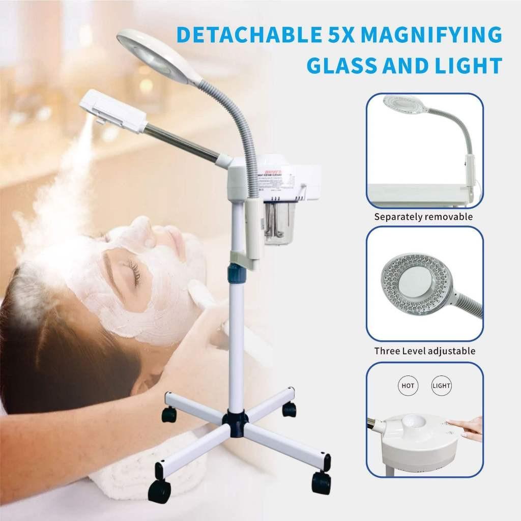 2-in-1 Facial Steamer Rehydration Machine Multi-functional Sprayer Facial Magnifying Lamp Professional Beauty Equipment