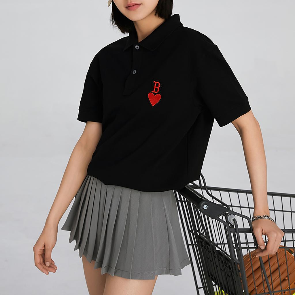 New MLB FW22 Polo Shirt Unisex Black 3APQH0133-43BKS