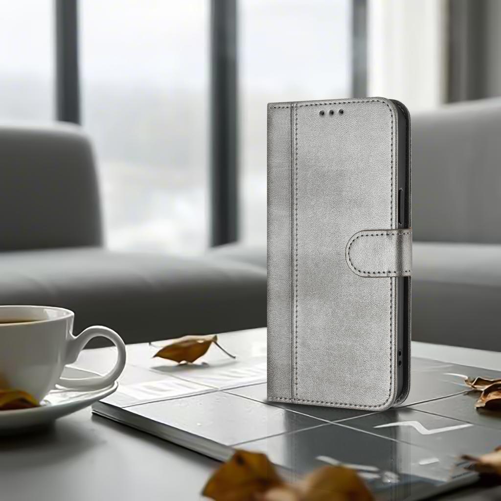 Luxury Simple Line Leather Case For TCL 50 Pro NxtPaper/40XL/30T (T603DL)/50 XL/TCL 501/60R Card Slots Magnetic Attraction Stand Shockproof Flip Cover