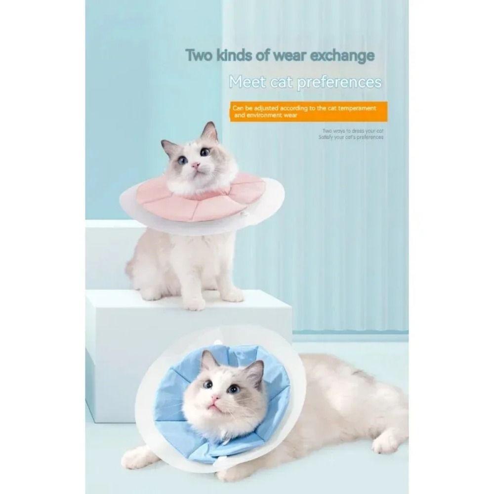 Adjustable Cat Elizabeth Circle Double-layer PVC Kitten Neck Cone Soft Pet Cone Collar  Recovery