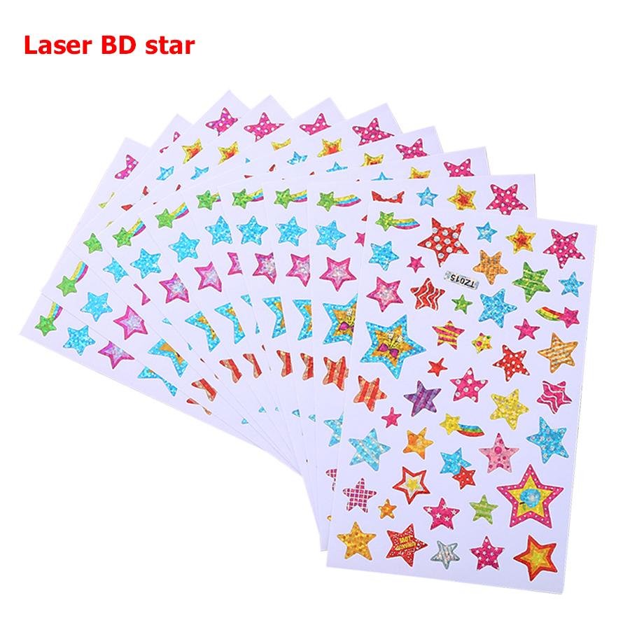 10 Sheets Colorful Self-adhesive Diary Graffiti Stickers Student Notebook Decoration Heart Star Dot Sticker for Scrapbook Album