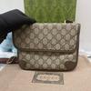 [Pre-Owned] GG Supreme Reversible Tiger Head Magnetic Closure Shoulder Canvas And Leather Trim Crossbody Bag Small - Very Good #1KKQVDY