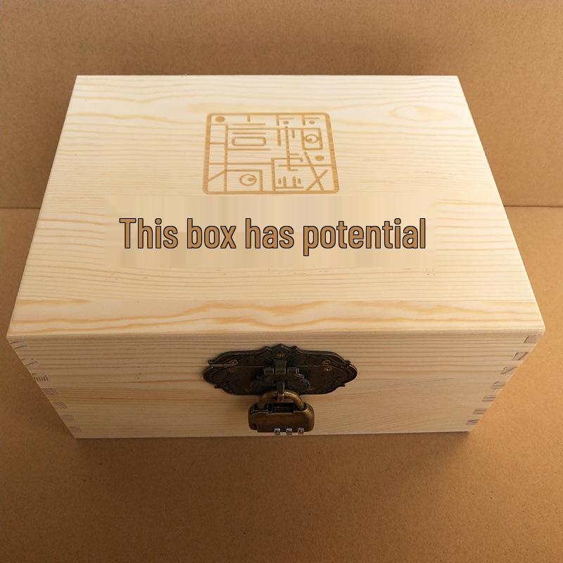 Vintage Solid Wood Rectangular Storage Box with Lid