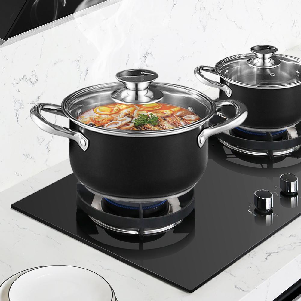 8Pcs Stainless Steel Cookware Set with Glass Lid Soup Pot Set Anti-Scratch Stockpot Cookware Suit for Soup Cooking Stove