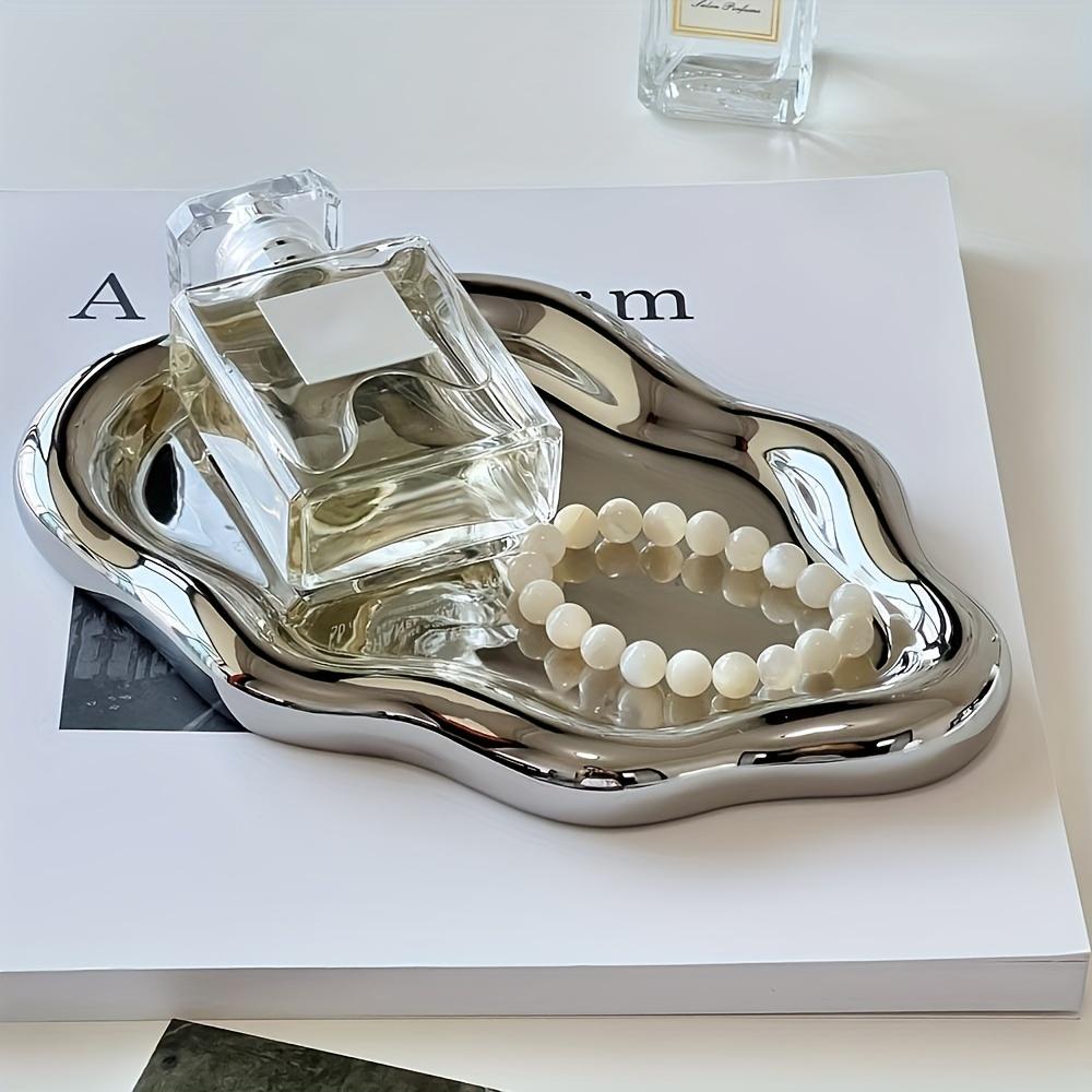 1pc ceramic cloud-shaped jewelry tray, suitable for decorating and collecting statues, space-themed home decoration