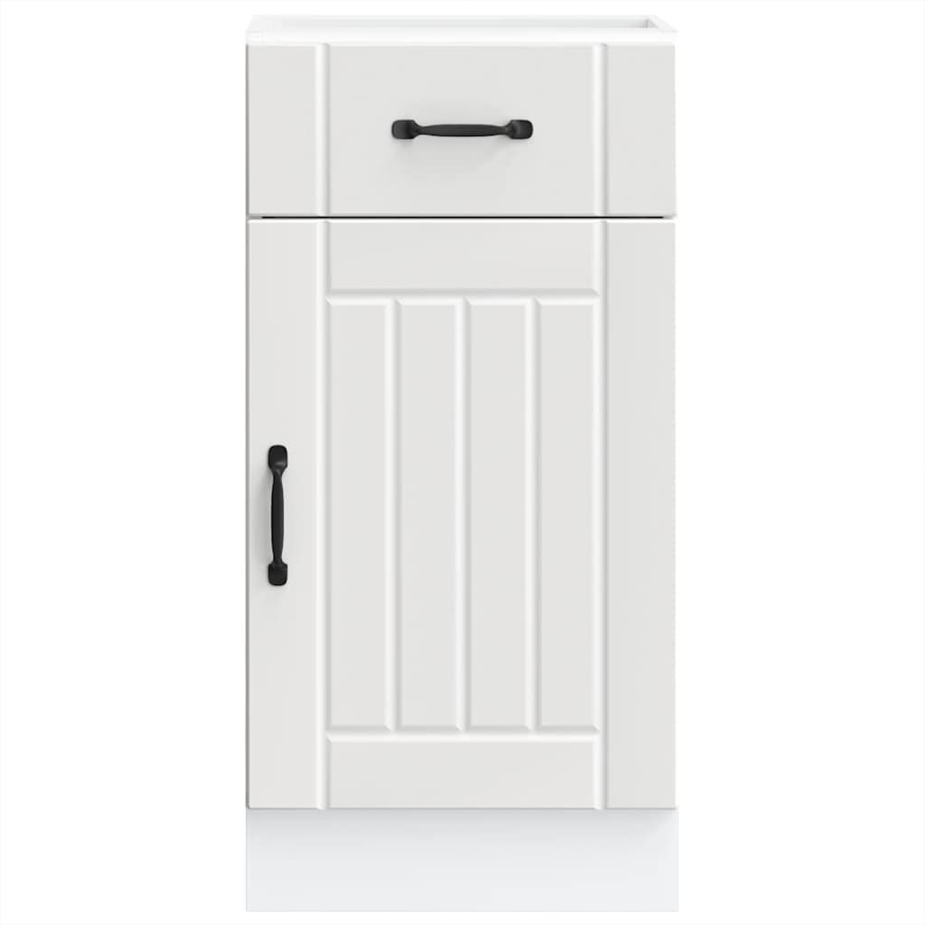 "Lucca" White Glued Wood Base Kitchen Cabinet