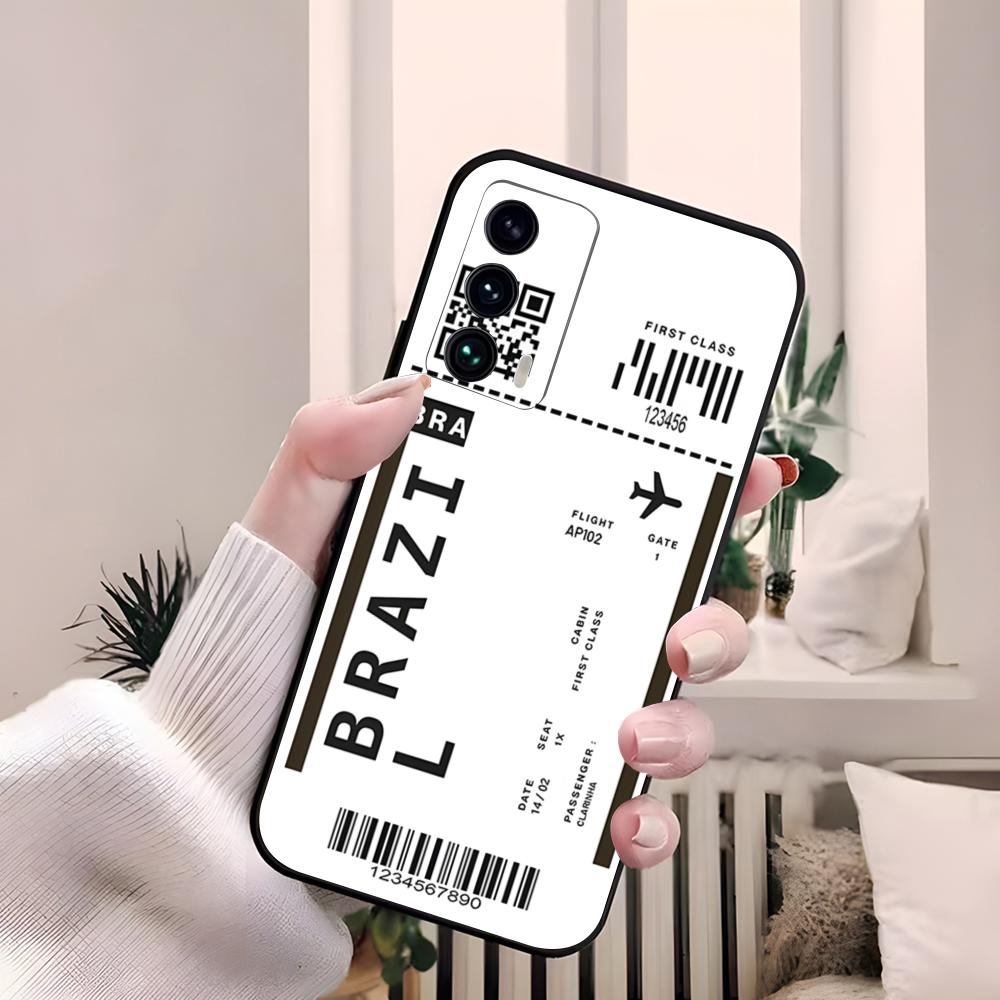 Plane Fight Ticket Phone Case For Samsung S26 S25 Edge S24 S23 S22 S21 Ultra Plus Fe A55 56 15 4G 5G Galaxy Silicon Cover