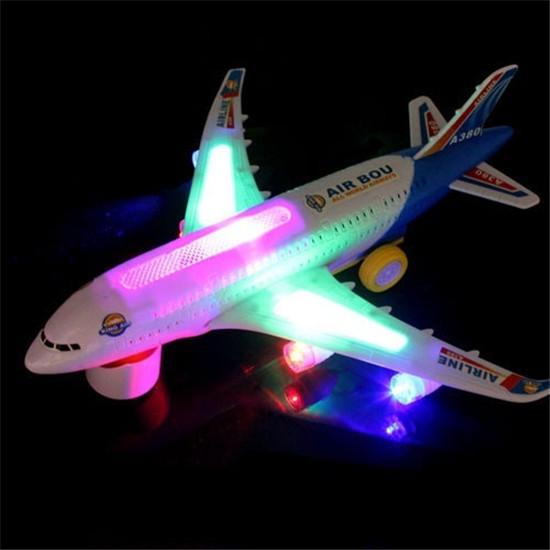 Moving Flashing Lights Airplane Kids Toy Electric Airplane Child Toy With Musical  Sounds Toy