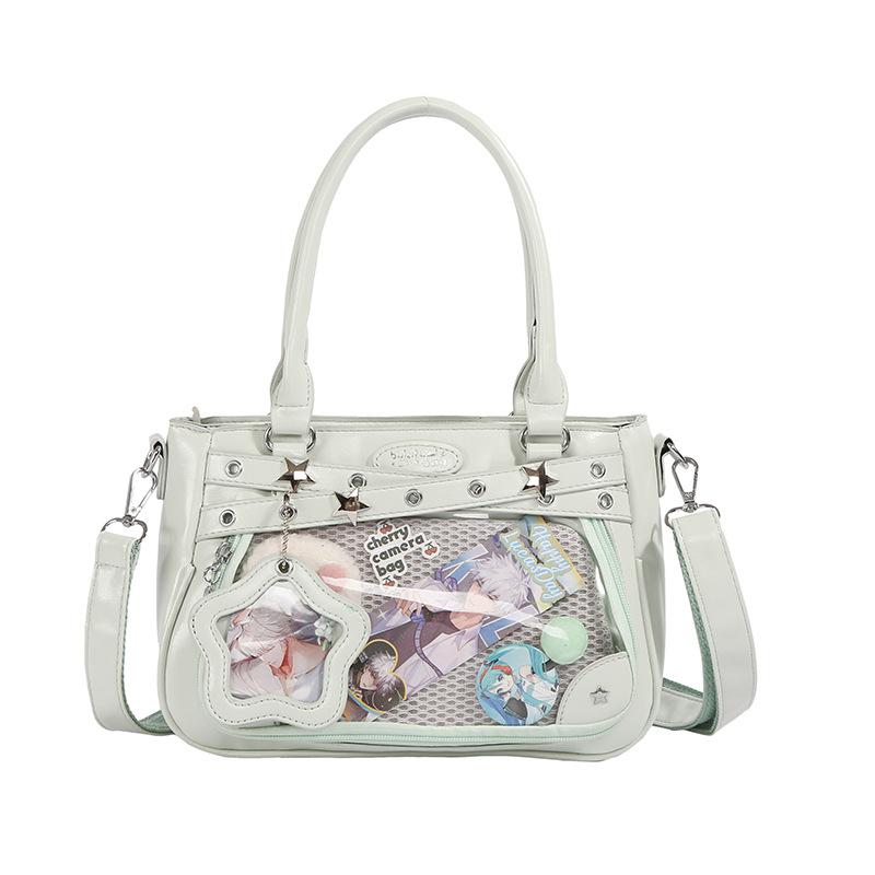 Transparent Ita Bag For Anime Fans Cute Jk Style Crossbody Bag With Clear Window Display Pins Women Versatile Shoulder Handbag