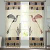 Abstrakte Bambus- und Kolibris-Vorhänge für Schlafzimmer, Wohnzimmer, Tüllvorhänge für Küchenfenster, Voile-Vorhänge