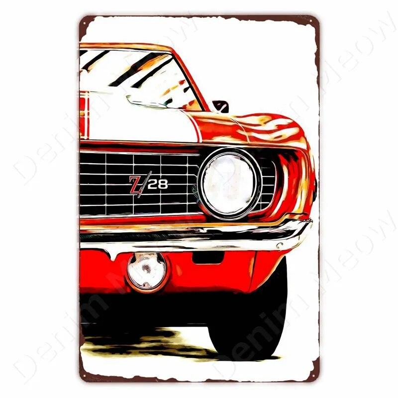 

Вінтажний класичний автомобіль металева жерстяна вивіска Hot Rod Racing Знак автобус вантажівка ретро табличка для клубного гаража Home Man Cave Wall Decor Plakat 20x30cm