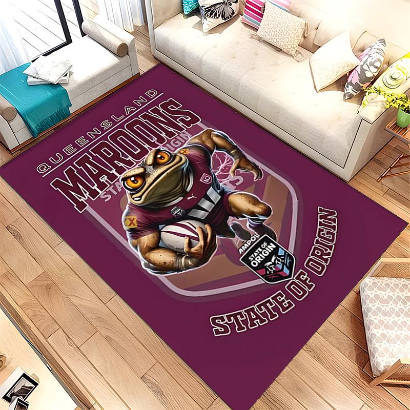 Queensland Maroons (5) Rug Suitable For Living Rooms Bedrooms Computer Rooms Dining Areas And Placement Under Tables And Chairs Also An Ideal Choice F