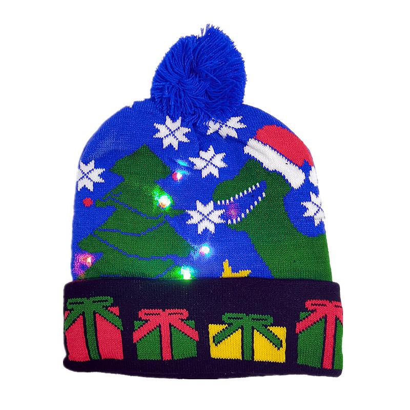 Christmas LED Light Knitted Pom-Pom Hat for Adults - Warm Fashion for Autumn/Winter