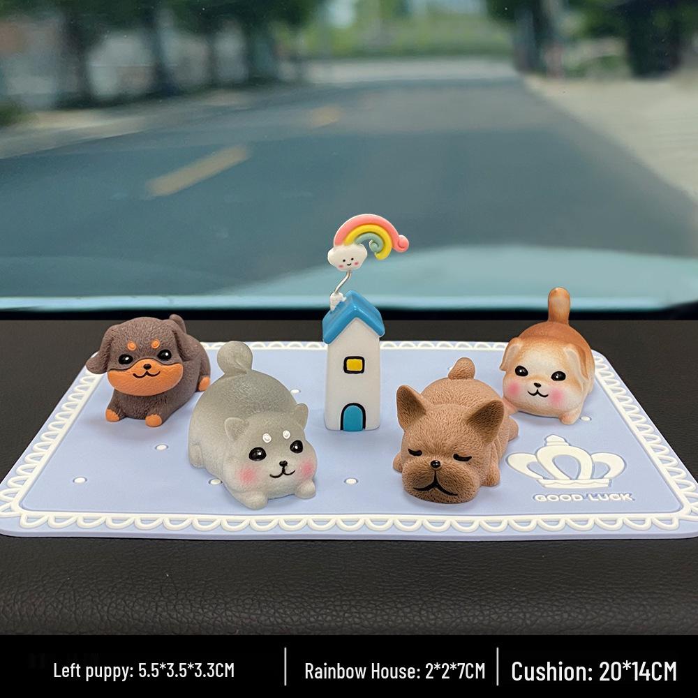 Resin Cute Puppy Car Ornament - Interior Decoration & Decompression Artifact