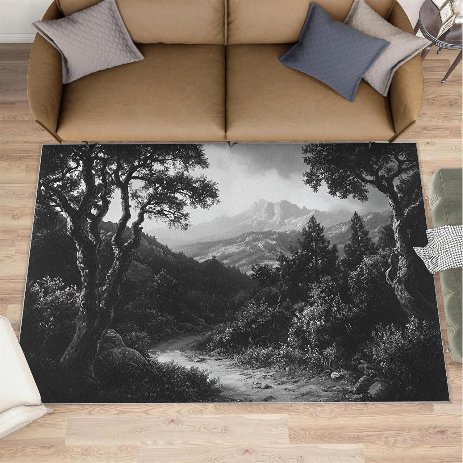 

Natural Forest Path Carpet Dreamy Fairytale Style Home Decor Rug Absorbent Non-slip Living Room Bedroom Kitchen Decor Floormat 40x60cm