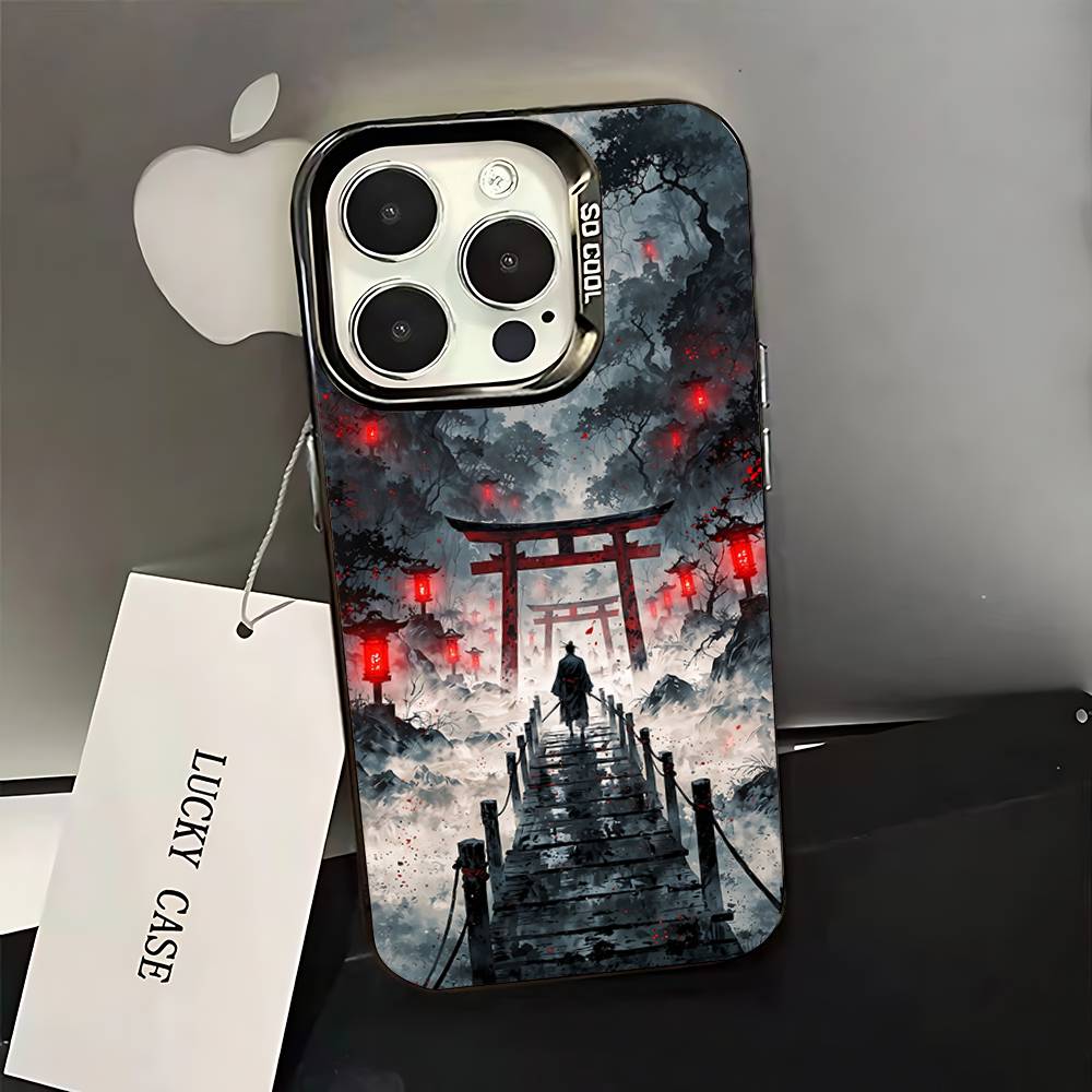 

Японские Красные Ворота Тории Чехол для Телефона Для iPhone 16,15,14,13,12,11,Pro,XS,Max,Plus,Mini,SE Черный Конфетный Матовый Ударопрочный Чехол iPhone12PRO