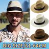 Herren Übergröße 61-64cm Panama Sonnenhüte Damen Strand Breiter Rand Strohhut Dame Sommer Sonnenhüte Große Größen Fedora Hut 55-57cm 58-60cm